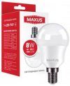 Лампа светодиодная MAXUS G45 8 Вт 3000 K 220 В E14 (1-LED-749)