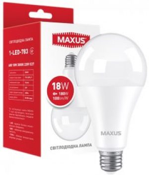 Лампа светодиодная MAXUS A80 18 Вт 3000 K 220 В E27 (1-LED-783)