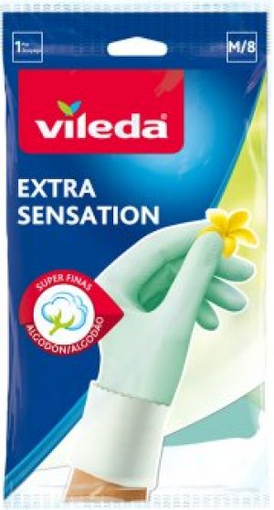 Перчатки для хозяйственных работ Vileda Extra Sensation размер M 1 пара (4023103114906)