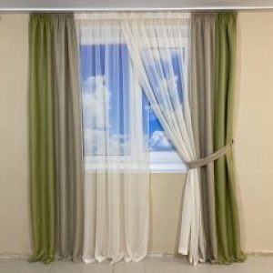 Тюль-штора TG Home Трио №444 Салатовая