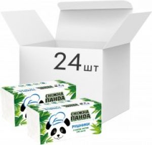 Упаковка бумажных полотенец Снежная Панда листовых 2 слоя 24 пачки по 140 листов (4823019010886)