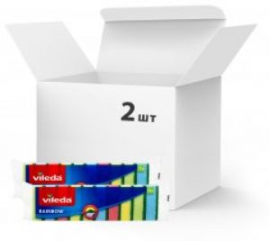 Упаковка губок кухонных для посуды Vileda Rainbow 2 пачки по 10 шт (4023103073241)