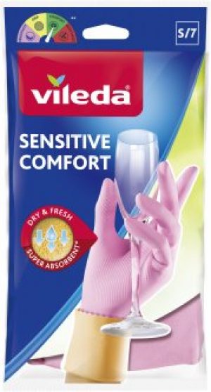 Перчатки Vileda Sensitive ComfortPlus латексные для деликатных работ S 1 пара (4003790006876)
