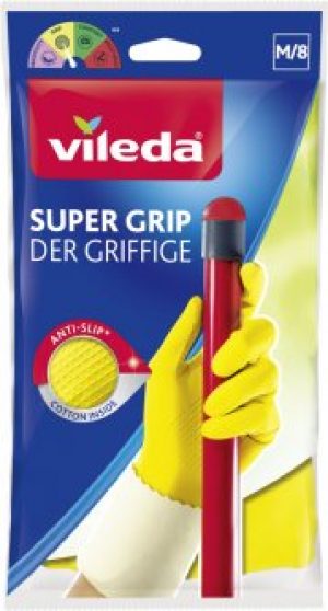 Перчатки Vileda Super Grip латексные для хозяйственных работ M 1 пара (4023103092617)