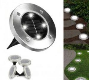 Уличный светильник на солнечной батарее Solar Disk 4led-dm8 Комплект 12 шт садовый фонарь