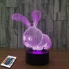 3D светильник с пультом и аккумулятором 3D Lamp Заяц (LP-2770)