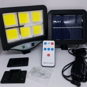 Уличный фонарь BK128-6 COB прожектор ART:7499 с солнечной батареей пультом и датчиком движения Черный (606907)