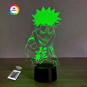 3D ночник "Наруто" (УВЕЛИЧЕННОЕ ИЗОБРАЖЕНИЕ) подарочная упаковка + 16 цветов + пульт ДУ + сетевой адаптер + батарейки (3ААА)  3DTOYSLAMP