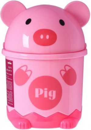 Ведро для мусора MVM настольное с крышкой BIN-07 1.2л Розовое (BIN-07 1.2L PINK)