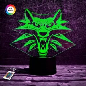 3D ночник "Ведьмак" (УВЕЛИЧЕННОЕ ИЗОБРАЖЕНИЕ) подарочная упаковка + 16 цветов + пульт ДУ + сетевой адаптер + батарейки (3ААА)  3DTOYSLAMP