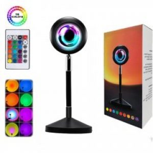 Лампа сансет Sunset Lamp 2.0 RGB c пультом управления проекционный светильник заката / рассвета лампа-ночник 16 цветов