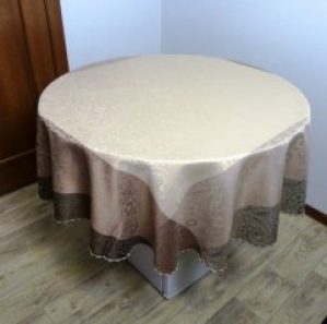 Скатерть водоотталкивающая тефлоновая SAFIR круглая Teflon d160 кофе