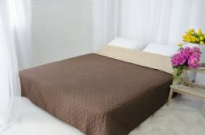 Легкое стеганое двустороннее покрывало ViLur 220х240 микрофибра Евро Коричневый