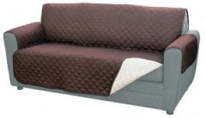 Покрывало двустороннее Supretto на диван Бело-коричневое (7085-0001)