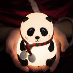 Детский ночник силиконовый Losso "Панда" Сенсорный LED светильник аккумуляторный RGB