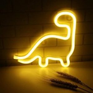 Настенный неоновый светильник-ночник Динозавр Dino Decoration Lamp - Желтый