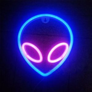Неоновый светильник LED Lights "Alien" Декоративная LED лампа "Пришелец" Синий + розовый