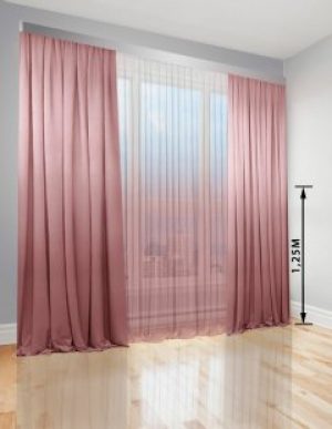 Комплект штор Di&Di Микровелюр Градиент 150х260 2 шт Тюль Градиент Батист прозрачный 300х260 переход от Пудрового в Белый (ROZ6400064348)