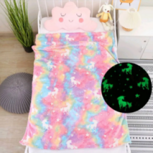 Детский плед Единороги светится в темноте