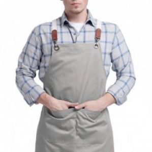 Базовый фартук Gifty Серый с кожаными вставками
