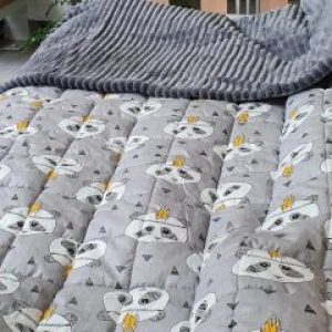 Плед-одеяло Сон-тра Панда-индеец двусторонний 75 x 100 см Серый ST-05011