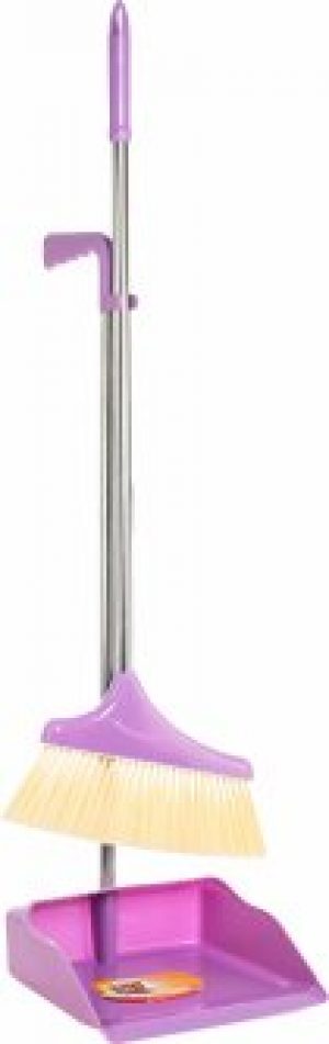 Комплект для уборки Optima Cleaning щетка и совок 26х90 см Розовый (O73000-09)