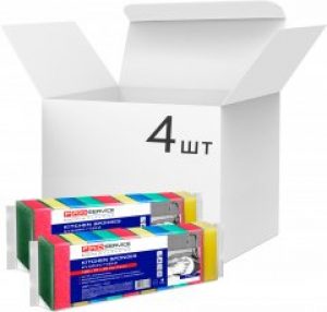 Упаковка губок кухонных PRO service Standard 4 пачки по 10 шт Color Mix (15201401)