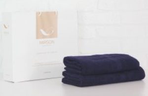 Набор банных полотенец MirSon №5073 Elite SoftNess Darkblue 50х90