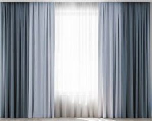 Комплект штор "Два цвета" Lux Portiery Микровелюр Голубой с Лазурно-синим 250 Х 255 - 2 шт (TDC 23210)