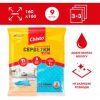 Упаковка салфеток Chisto Блеск влаговпитывающих 3 пачки по 3 шт (2000064264125)