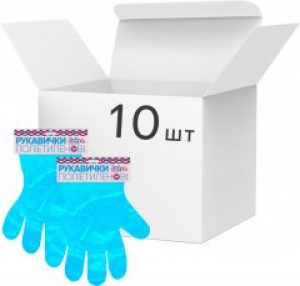 Упаковка перчаток полиэтиленовых Добра Господарочка 10 пачек по 100 шт Синих (4820086521932)