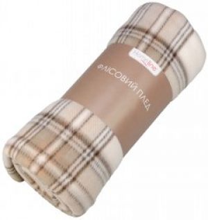 Плед флисовый Home Line Полар Клетка 130х160 см Бежевый (2600001644722)
