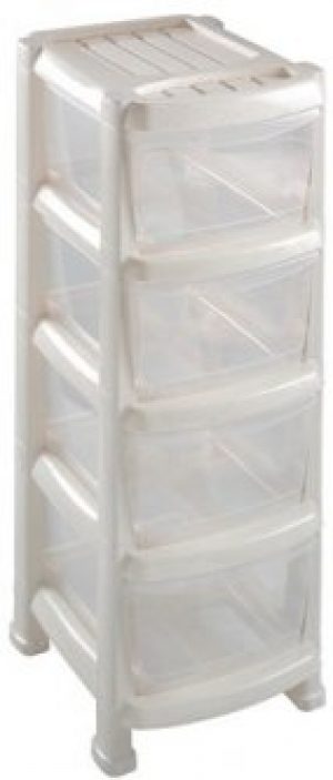 Комод пластиковый HEIDRUN Professional с 4 ящиками Белый (1521_белый)