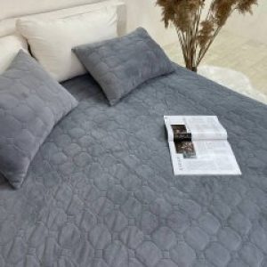 Покрывало стеганое Cappone 220х240 см Серое + 2 подушки 40х60 см