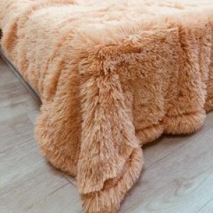 Меховый плед покрывало Травка Cappone 210х230 см Персиковая