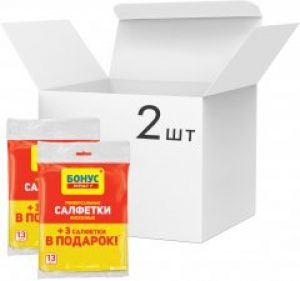 Упаковка салфеток Бонус универсальных вискозных 2 пачки по 13 шт (18200230)