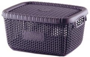 Корзина с крышкой Violet House 1009 Виолетта 5 л 14х26х21 см Plum (1009 Виолетта PLUM с/кр. 5 л)