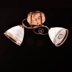 Люстра класична стелева Свет на два плафона золотиста SH-67427/2 FG