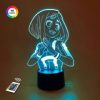 3D ночник "Очако Урарака" (УВЕЛИЧЕННОЕ ИЗОБРАЖЕНИЕ) подарочная упаковка + 16 цветов + пульт ДУ + сетевой адаптер + батарейки (3ААА)  3DTOYSLAMP