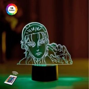 3D ночник "Эрен Эйгер 2" (УВЕЛИЧЕННОЕ ИЗОБРАЖЕНИЕ) подарочная упаковка + 16 цветов + пульт ДУ + сетевой адаптер + батарейки (3ААА)  3DTOYSLAMP