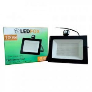 Прожектор светодиодный LEDFOX с датчиком движения 100W 8000lm 6000K IP65