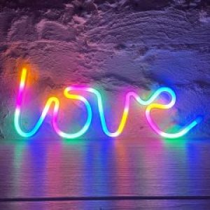 Настенный декоративный неоновый светильник-ночник Love Neon Decoration Lamp надпись Любовь (34х13 см) - Разноцветный