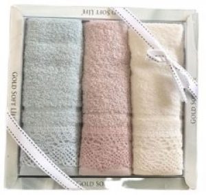 Набор кухонных полотенец Gold Soft Life V02 Кружево Махра 30х50 3 шт (ts-02597)