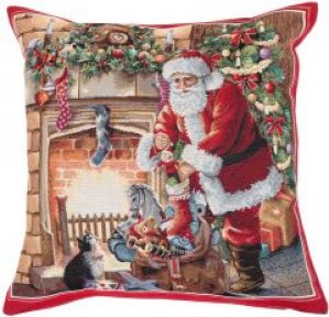 Наволочка Limaso новогодняя гобеленовая односторонняя KISS894 45х45 (ROZ6400053736)