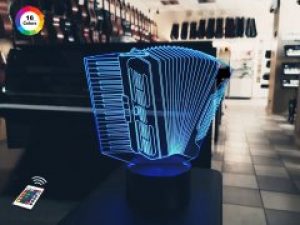 3D ночник "Баян" (УВЕЛИЧЕННОЕ ИЗОБРАЖЕНИЕ) подарочная упаковка + 16 цветов + пульт ДУ + сетевой адаптер + батарейки (3ААА)  3DTOYSLAMP