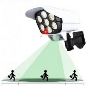 Уличный фонарь в виде камеры Solar Light BL JLP 2178 с датчиком движения и пультом управления на солнечной батарее Прожектор - муляж камеры