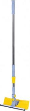 Швабра для мытья окон Eco Fabric поворотная губка 25 см и хромированная телескопическая ручка 86-122 см (EF-2518)