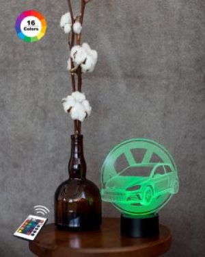 3D ночник "Автомобиль 18" (УВЕЛИЧЕННОЕ ИЗОБРАЖЕНИЕ) подарочная упаковка + 16 цветов + пульт ДУ + сетевой адаптер + батарейки (3ААА)  3DTOYSLAMP