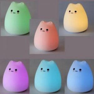 Ночник светильник силиконовый детский сенсорный с LED подсветкой Light Cat c аккумулятором 7 режимов свечения (Li-150039)