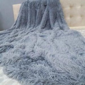 Плед-покрывало Koloco меховый Травка серый 220х240cm